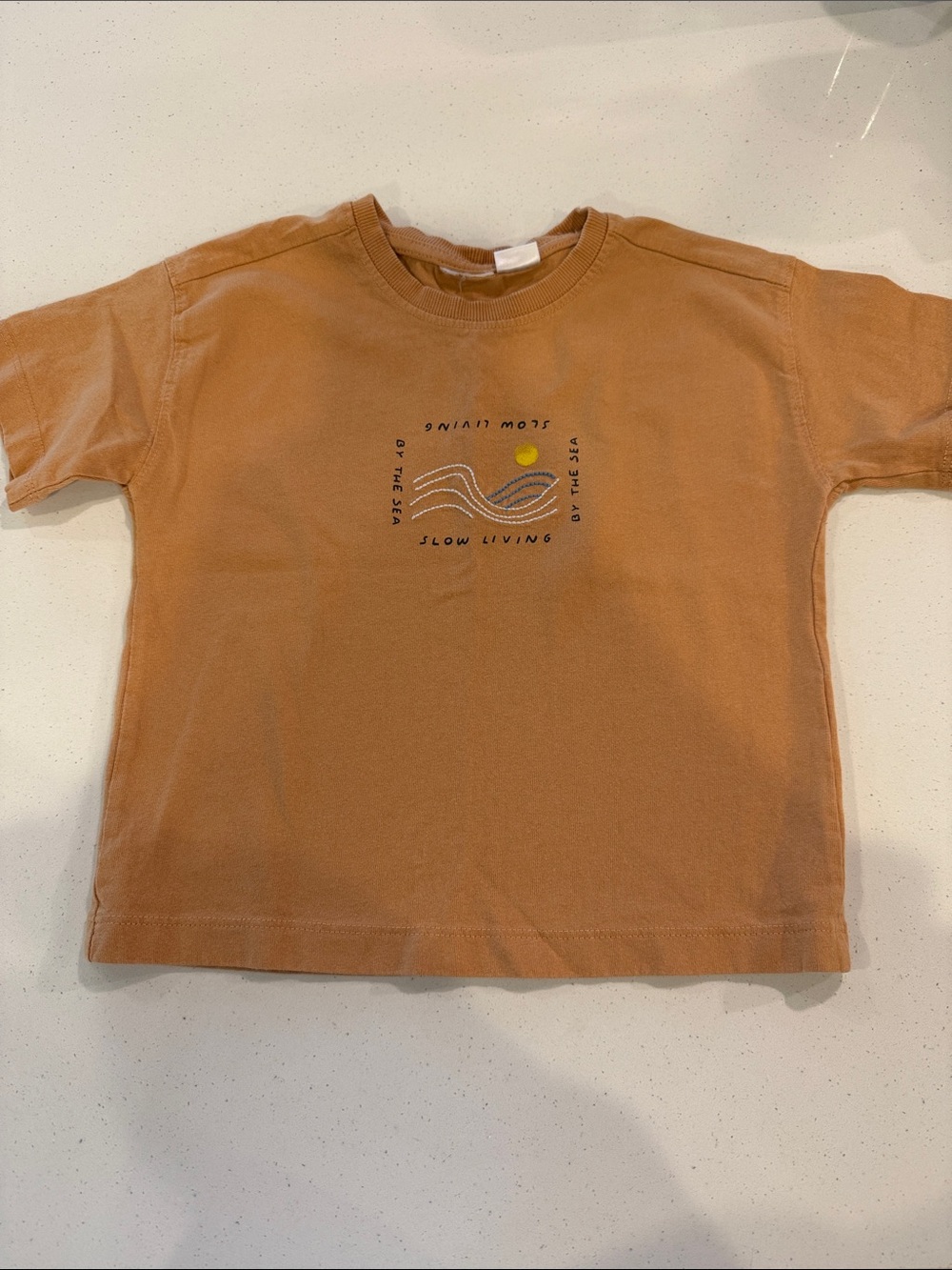 Zara Slow Living Graphic Tee - Rust Orange